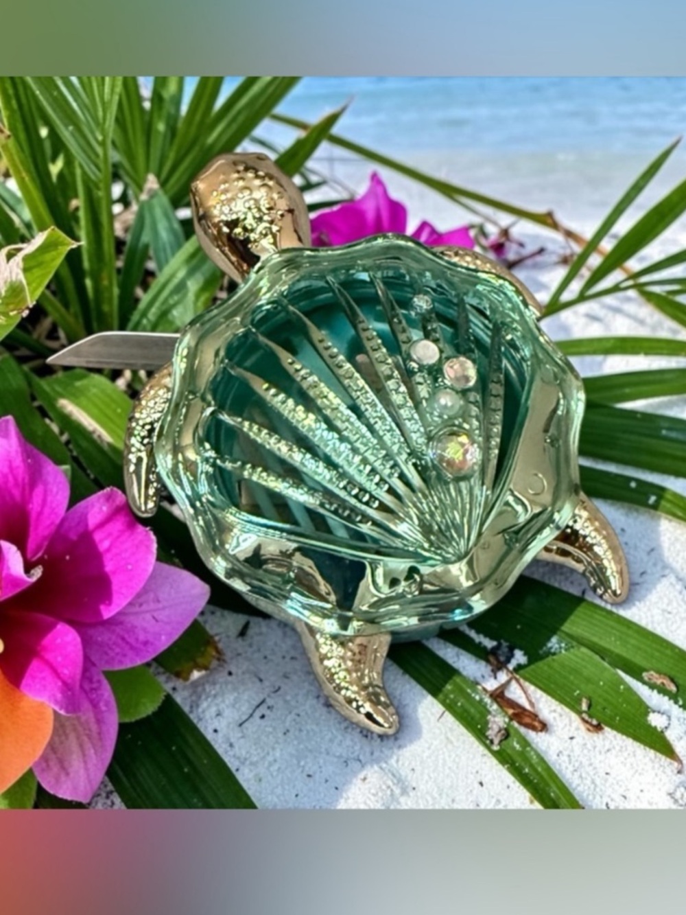 White Barn Green Sea Turtle Car Fragrance for Vents or Visor Clip
